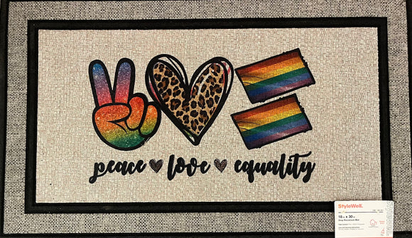 Peace Love Equality Doormat